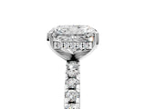 Platinum Radiant Cut Diamond Solitaire Ring with Round  Pavé Band and Four-Prong Setting_54