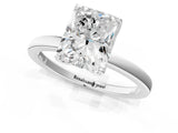 Platinum Radiant Cut Diamond Solitaire Ring with Thin Band and Prong Setting_13