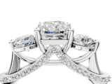 Platinum Radiant Cut Diamond Three-Stone Ring with Prong Setting and Pavé Band_11