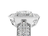 Platinum Radiant Cut Halo Diamond Engagement Ring with Pave Split Shank and Four-Prong Setting_12
