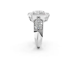 Platinum Radiant Cut Halo Diamond Engagement Ring with Pave Split Shank and Four-Prong Setting_9
