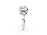Platinum Radiant Cut Halo Diamond Split Shank Engagement Ring with Four-Prong Setting_15
