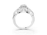 Platinum Radiant Cut Halo Diamond Split Shank Engagement Ring with Four-Prong Setting_16