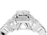 Platinum Radiant Cut Halo Diamond Split Shank Engagement Ring with Four-Prong Setting_17