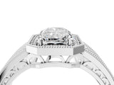 Platinum Radiant Cut Halo Diamond Split Shank Ring with Prong Setting_35