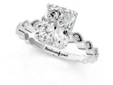 Platinum Radiant Cut Solitaire Diamond Ring with Infinity Twist Band and Four-Prong Setting_26