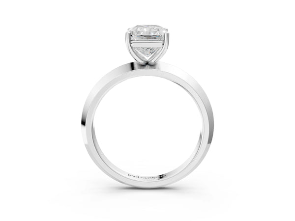 Platinum Radiant Cut Knife-Edge Solitaire Engagement Ring Setting with Plain Polished Band