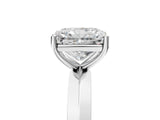 Platinum Radiant Cut Solitaire Engagement Ring with Flat Band and Four-Prong Setting 5