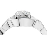 Platinum Radiant Cut Solitaire Intertwined Band Prong Setting Ring_17