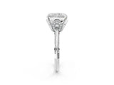 Platinum Radiant Cut Solitaire Split Shank Pave Diamond Engagement Ring with Four-Prong Setting_87