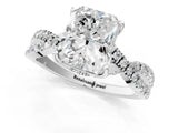 Platinum Radiant Cut Solitaire Twist Pave Diamond Engagement Ring with Prong Setting_20