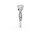 Platinum Radiant Cut Solitaire Twist Pave Diamond Engagement Ring with Prong Setting_21