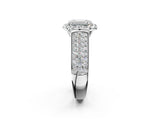 Platinum Radiant Halo Round Diamond Pave Band with Prong Setting 2