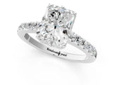Platinum Radiant Solitaire Diamond Engagement Ring with Pavé Band and Six-Prong Setting_13
