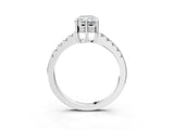 Platinum Radiant Solitaire Diamond Engagement Ring with Pavé Band and Six-Prong Setting_15