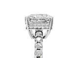 Platinum Radiant Solitaire Diamond Engagement Ring with Pavé Band and Six-Prong Setting_17