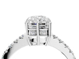 Platinum Radiant Solitaire Diamond Engagement Ring with Pavé Band and Six-Prong Setting_28