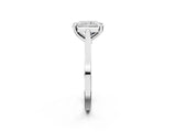 Platinum Radiant Solitaire Diamond Ring with Four-Prong Setting and Tapered Band 2