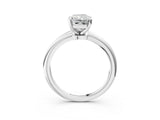 Platinum Radiant Solitaire Diamond Ring with Six-Prong Setting on a Classic Band 3
