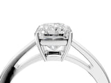 Platinum Radiant Solitaire Diamond Ring with Split Shank and Four-Prong Setting_16