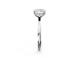 Platinum Radiant Solitaire Diamond Ring with a Classic Band and Four-Prong Setting 2