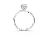 Platinum Radiant Solitaire Diamond Ring with a Classic Band and Four-Prong Setting 3