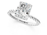 Platinum Radiant Solitaire Twist Band Ring with Four-Prong Setting_13