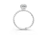 Platinum Radiant Solitaire Twist Band Ring with Four-Prong Setting_15