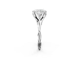 Platinum Radiant Solitaire Twist Band Six-Prong Setting 3