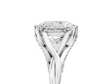 Platinum Radiant Solitaire Twist Band Six-Prong Setting
