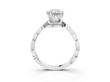 Platinum Radiant Solitaire Twist Band with Leaf Prong Setting 3