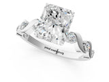 Platinum Radiant Solitaire Twisted Band with Prong Setting 1