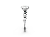 Platinum Radiant Solitaire Twisted Band with Prong Setting 2