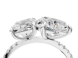 Platinum Radiant and Heart Toi Moi Ring with Prong Setting and Micro Pave Band 4