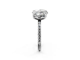 Platinum Radiant and Heart Toi Moi Ring with Prong Setting and Pave Band 2