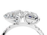 Platinum Radiant and Heart Toi Moi Ring with Prong Setting and Pave Band 4