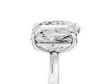 Platinum Radiant and Heart Toi Moi Ring with Prong Setting and Plain Band 5