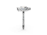 Platinum Radiant and Marquise Toi Moi Ring with Prong Setting and Micro Pave Band 2