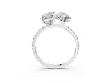 Platinum Radiant and Marquise Toi Moi Ring with Prong Setting and Micro Pave Band 3
