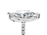 Platinum Radiant and Marquise Toi Moi Ring with Prong Setting and Micro Pave Band 5