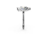 Platinum Radiant and Marquise Toi Moi Ring with Prong Setting and Pave Band 2