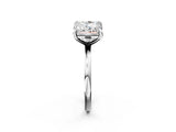 Platinum Radiant and Princess Toi Moi Ring with Prong Setting and Plain Band 2