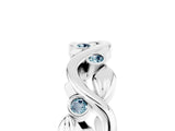 Platinum Round Aquamarine Leaf Eternity Band with Bezel Setting_5