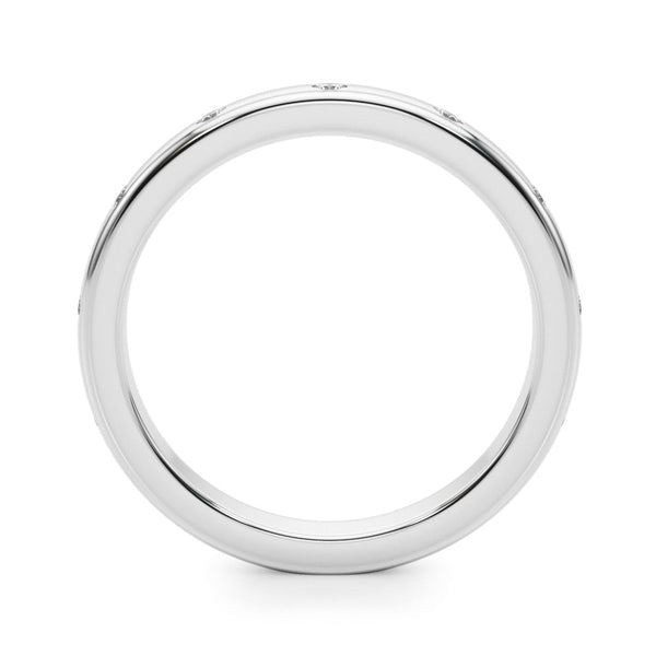 Silver Round Bezel-Set Diamond Eternity Band