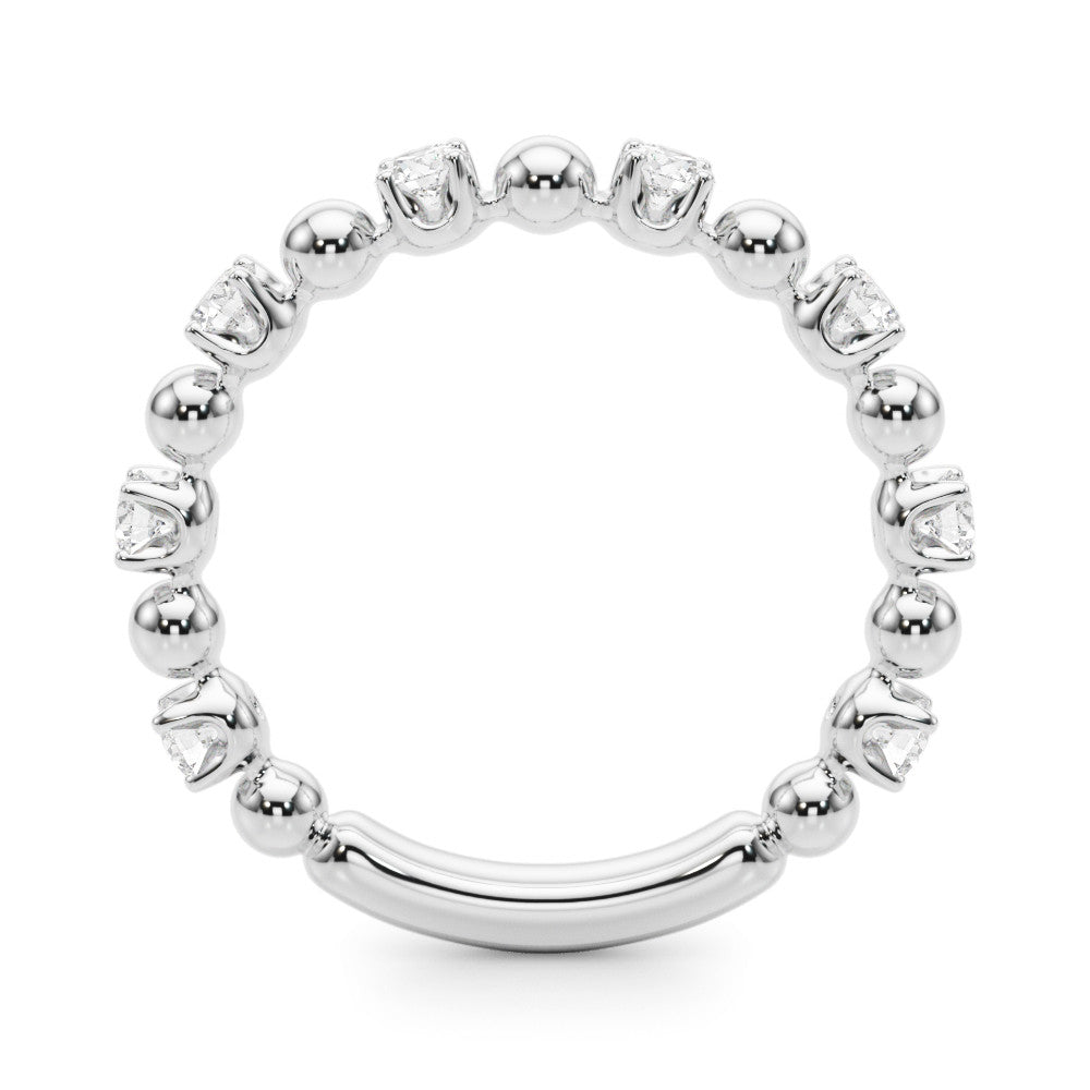 Platinum Round Bezel Set Diamond Eternity Band with Prong Setting 1