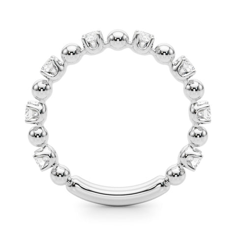 Platinum Round Bezel Set Diamond Eternity Band with Prong Setting 1