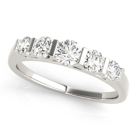 Platinum Round Brilliant Channel Set Diamond Band