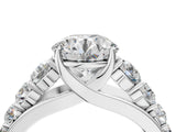 Platinum Round Brilliant Diamond Pavé Band with Six-Prong Setting_15