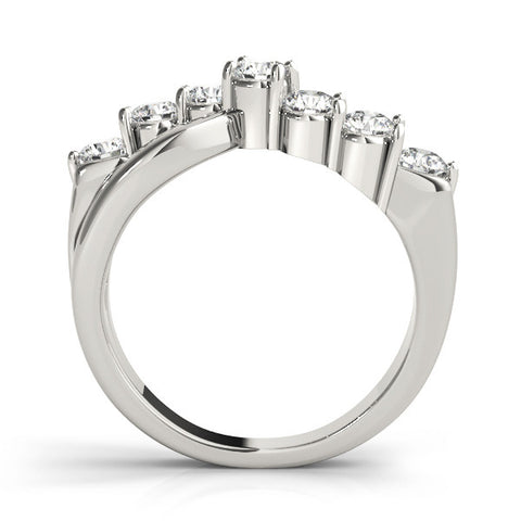 Platinum Round Brilliant Prong Set Diamond Crossover Band 1