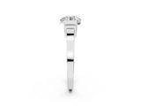 Platinum Round Brilliant Solitaire Diamond Ring with Channel Set Band and Bar Prong Setting_276